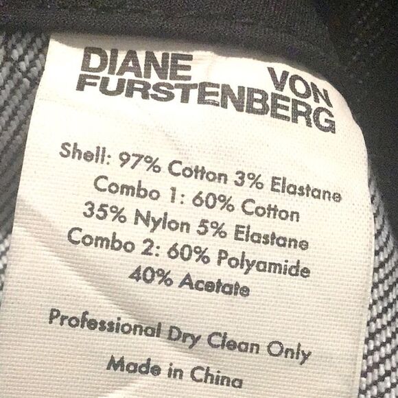 Diane Von Furstenberg InBan Design Band Zip Front Fitted Denim Jean Pencil Skirt - Picture 16 of 16